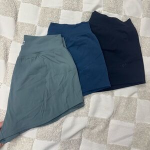 Women's Athletic Shorts - Blue and Gray